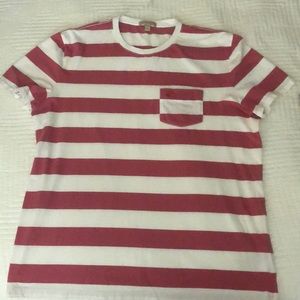 Burberry Brit Reddish Pink Striped T-Shirt
